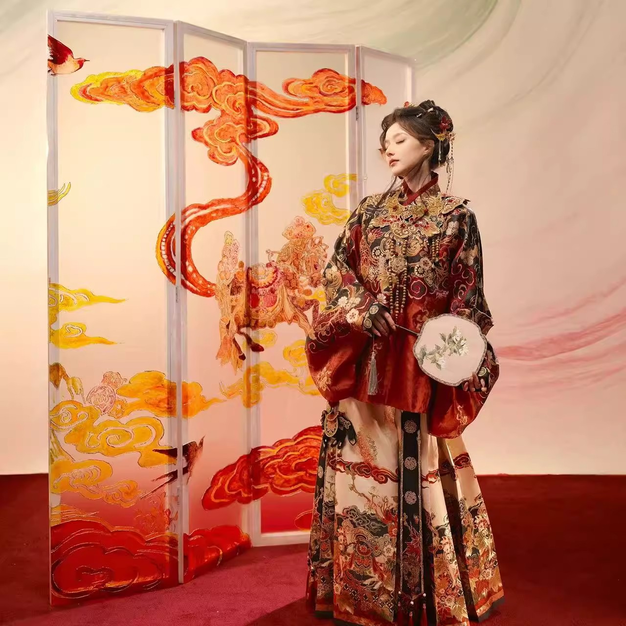 新款汉服女玄马乾坤马年拜年服