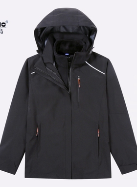 正品冲锋衣女三合一山系户外三层压胶防爆雨冬季防风防水外套男