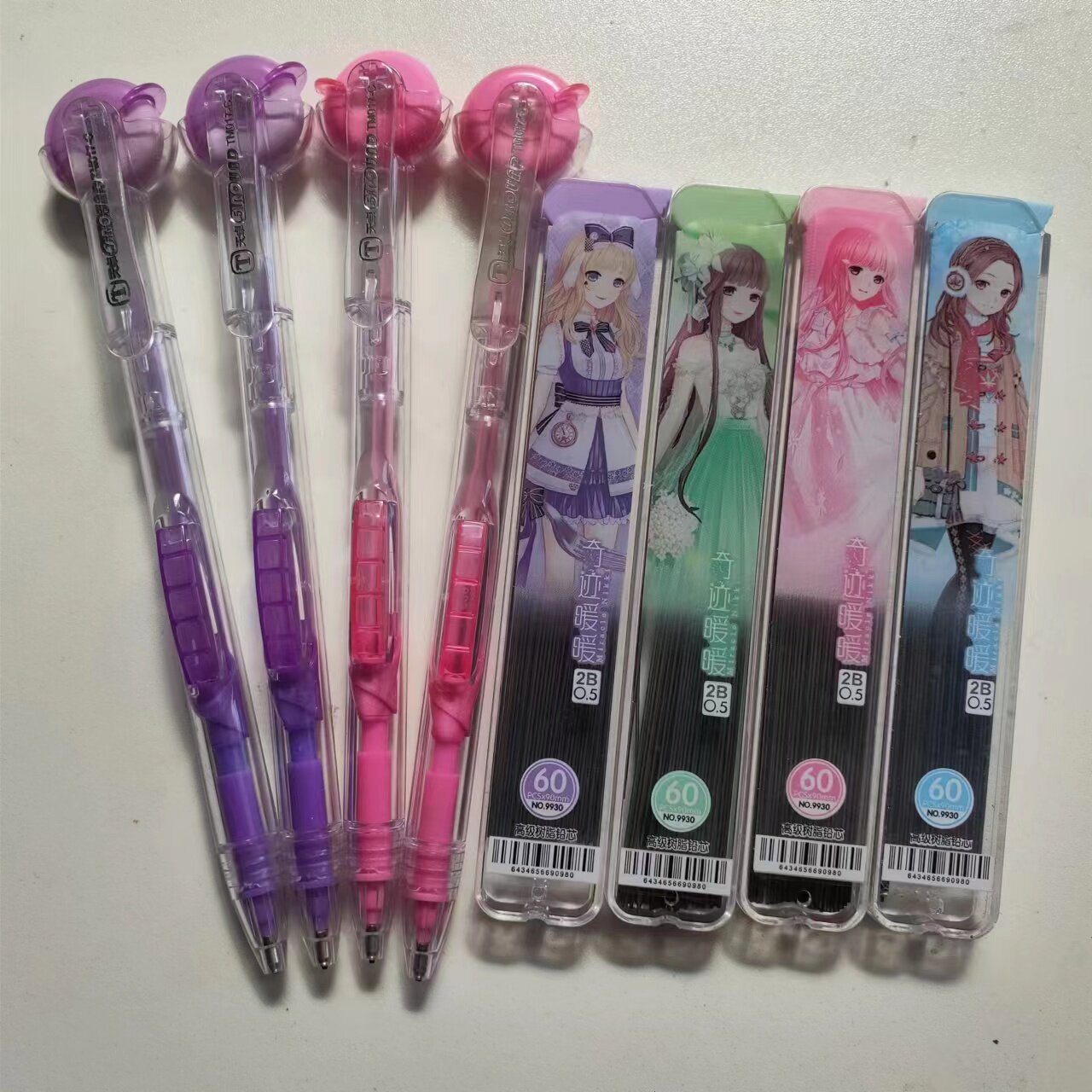 여자 리드 자동 연필 리필 대용량 교체 수지 연필 심 귀여운 학생 문구 0.5|0.7