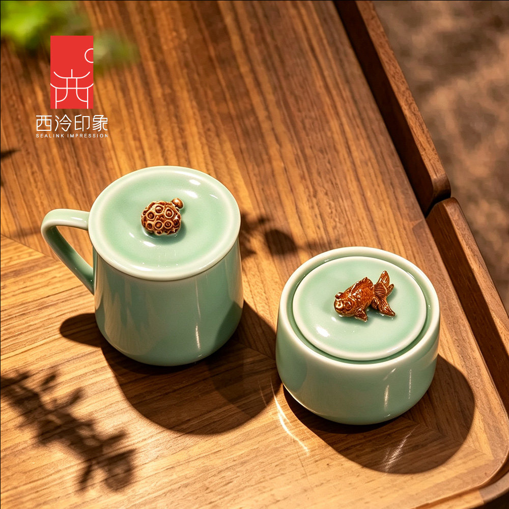 西泠印社集团莲鱼之梦杯罐茶具