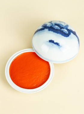 上海西泠印社手绘上品朱磦印泥正品书画专用印章金石篆刻盖章盖印红色西冷书法国画老式印尼送礼专业级潜泉