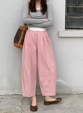 SEAWHEN海维恩女裤夏款2024新款薄款气球bobo裤宽松九分裤阔腿裤