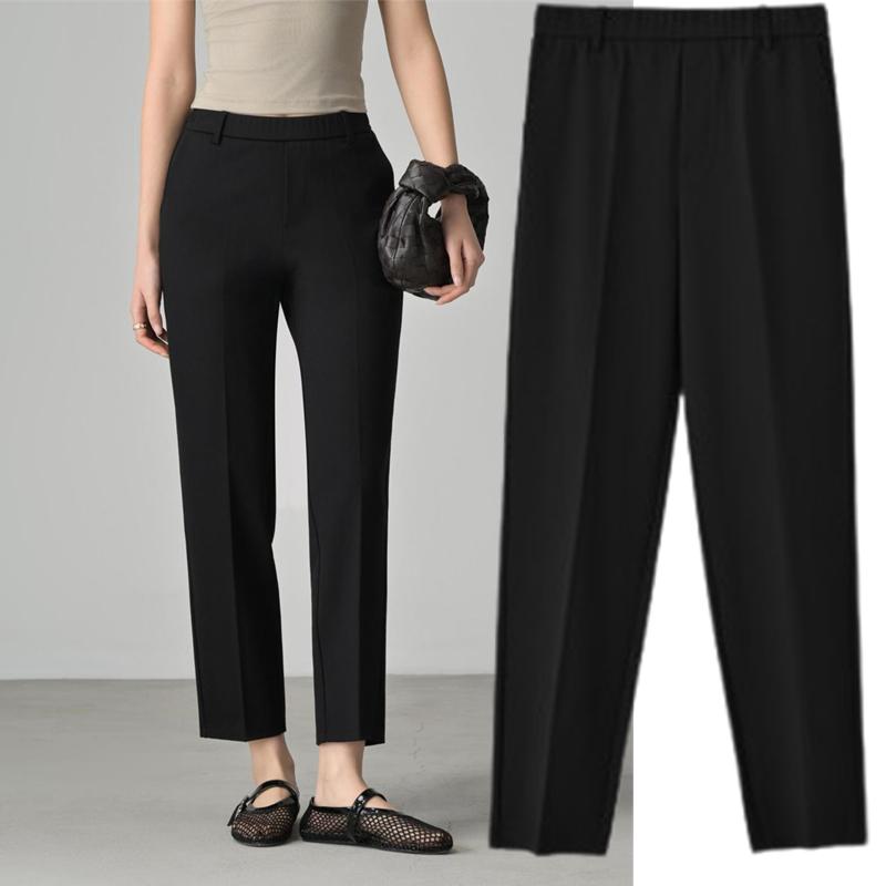 黑色标杆西装裤小黑裤九分裤