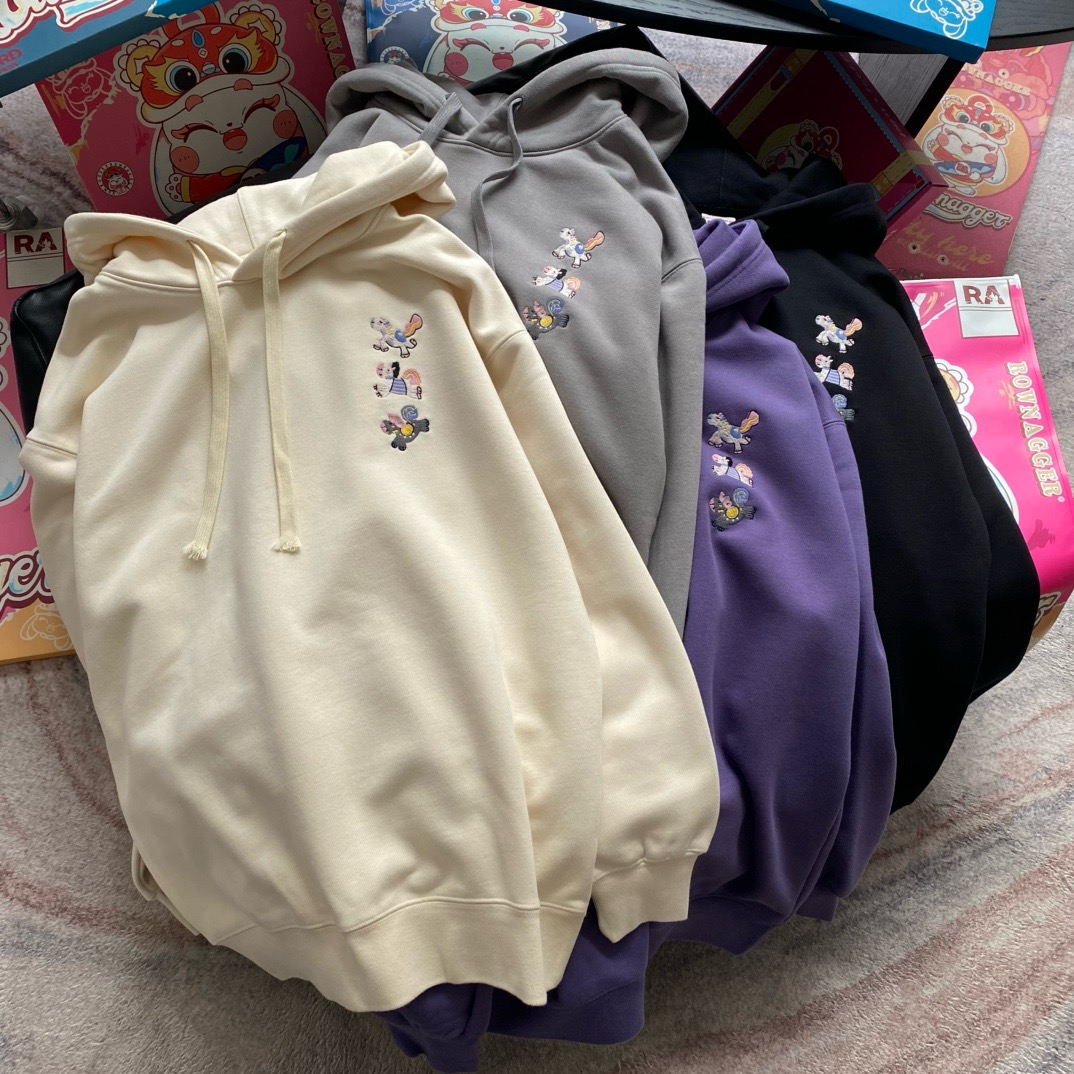 基础加绒ROWN AGGER纸袋家380g纯棉连帽卫衣简约百搭宽松加厚上衣