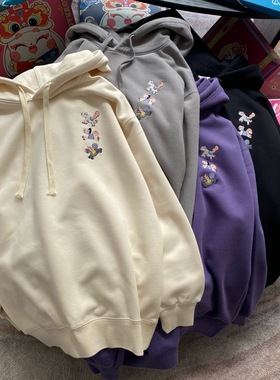 基础加绒ROWN AGGER纸袋家380g纯棉连帽卫衣简约百搭宽松加厚上衣