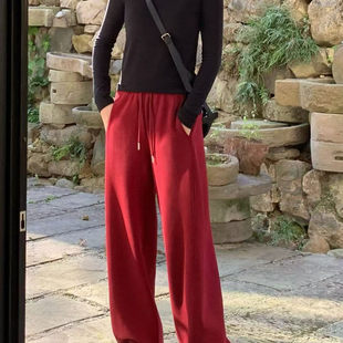 SEAWHEN海维恩冬加厚保暖加绒宽松休闲长裤抽绳裤脚两穿情侣卫裤