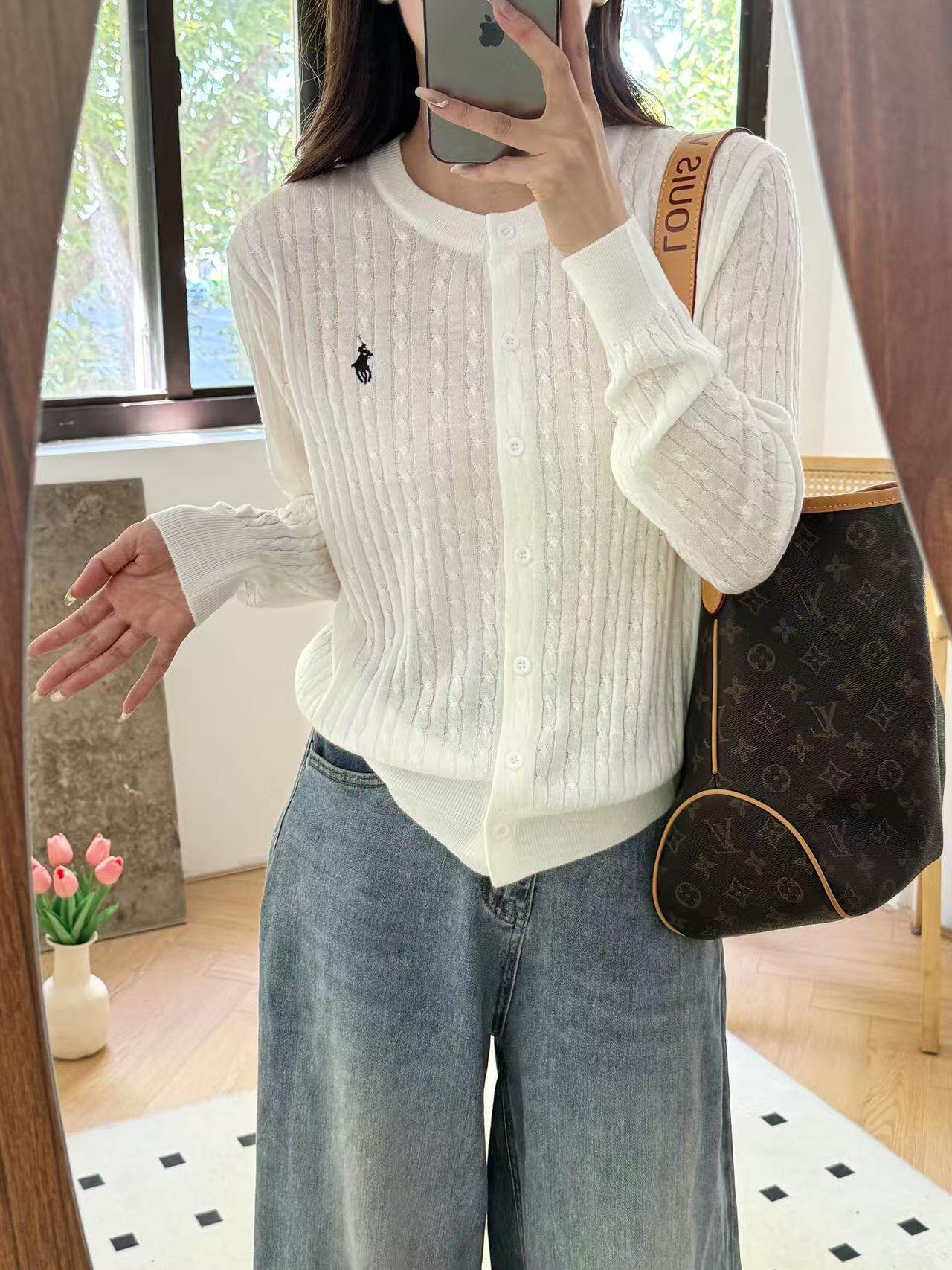 26夏春秋刺绣麻花羊毛衫针织开衫女宽松韩版超薄防晒空调衫外套