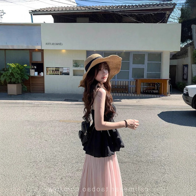 CallmeEar//女团私服蕾丝边吊带背心女春季显瘦花苞纯欲上衣