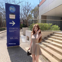 JMSHOP 眼泪女王 黑色无袖连衣裙女夏收腰高级感白色优雅裙子