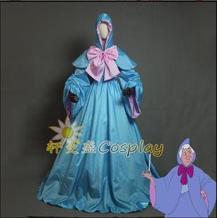 出租迪士尼公主裙大人仙履奇缘灰姑娘仙女教母cos服女巫婆演出服