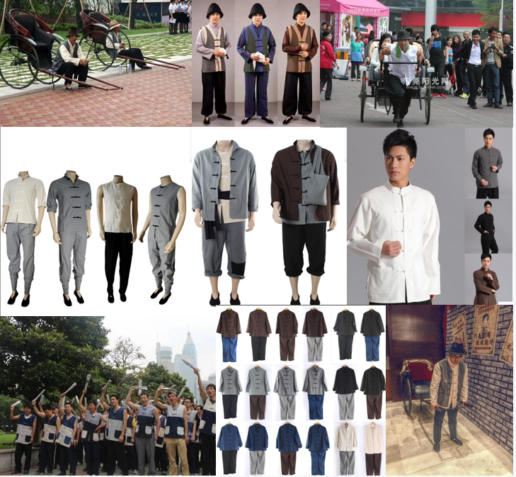 出租上海滩黄包车车夫服民国拉车轿夫伙计长工家丁穷人船夫演出服