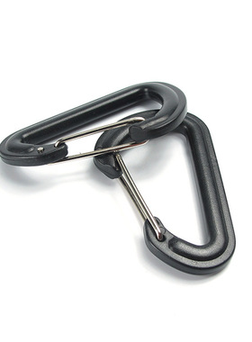 轻量塑料D扣弹簧按压D型扣登山包配件扣快挂扣多用途塑钢钥匙挂钩