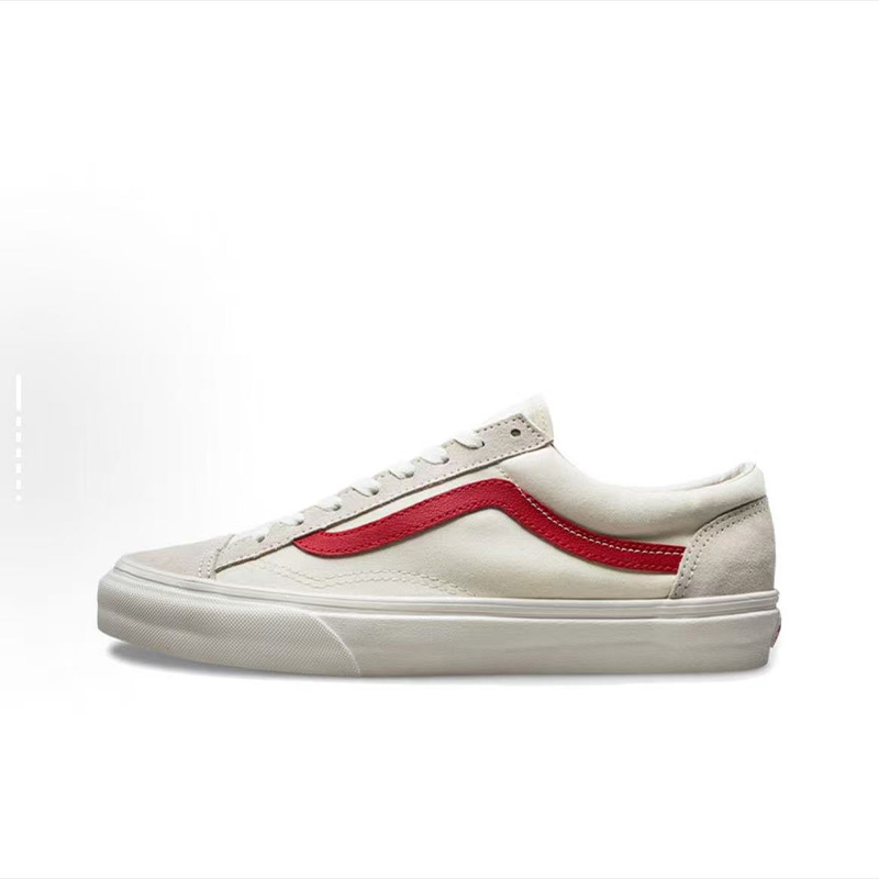 Vans Style 36 Marshmallow 街头风 低帮 板鞋 男女同款 白红