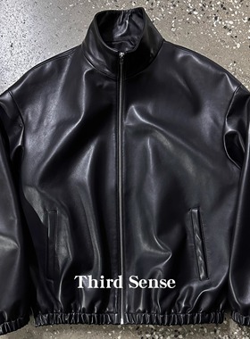 Third 羊皮立领夹克极简ROW风新西兰进口绵羊皮男女同款
