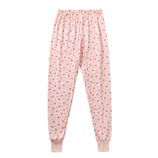 纯棉妈妈宽松棉毛裤 秋冬季 保暖线裤 印花衬裤 大码 中老年人女士秋裤