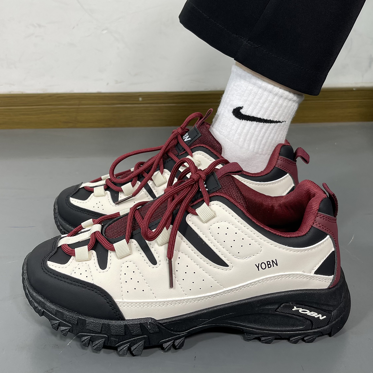 男鞋ins潮流撞色厚底老爹鞋男