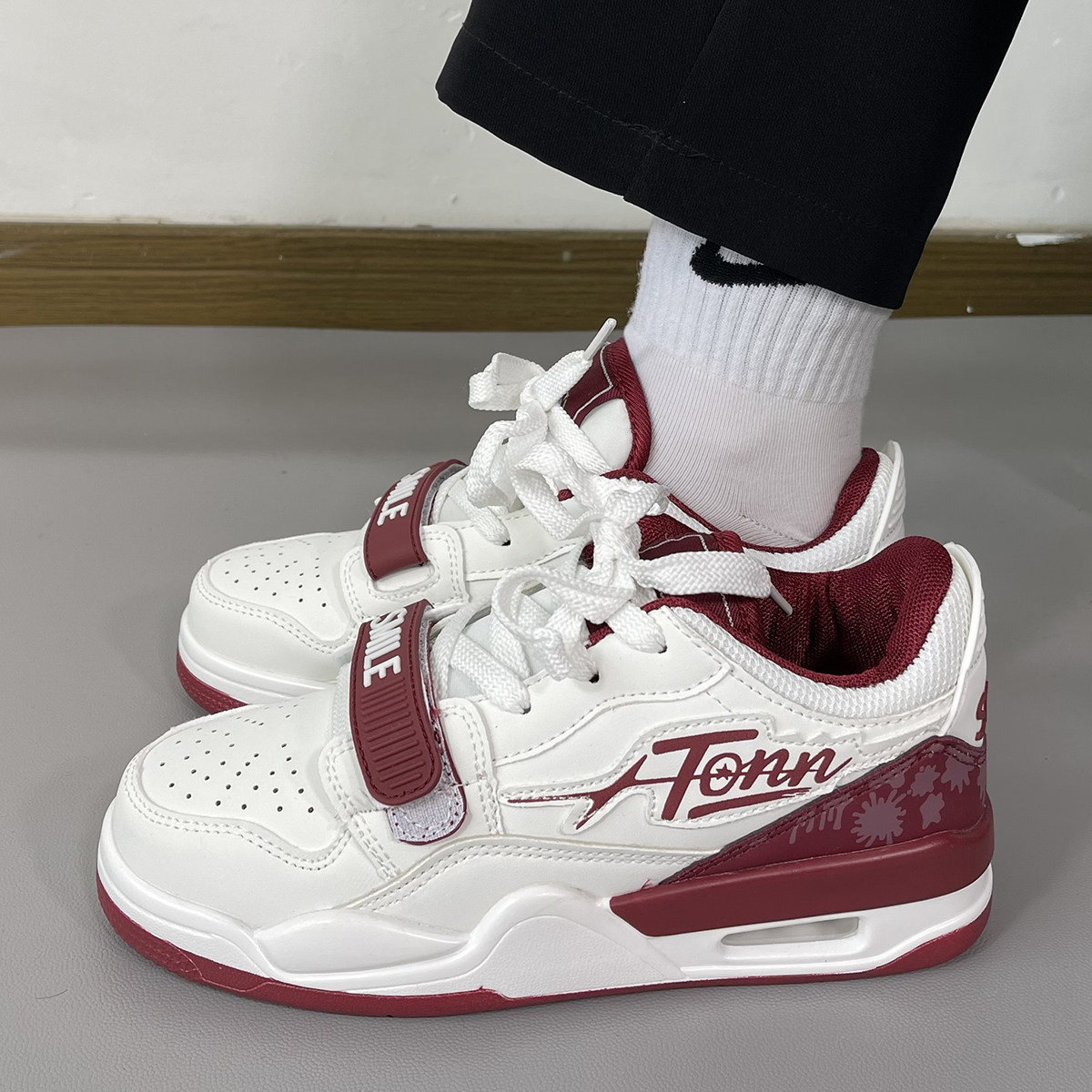 男鞋ins潮鞋白红色厚底气垫老爹鞋男女学生百搭增高运动休闲板鞋,流行男鞋,老爹鞋,淘宝优惠券,粉丝福利购,淘宝优惠卷