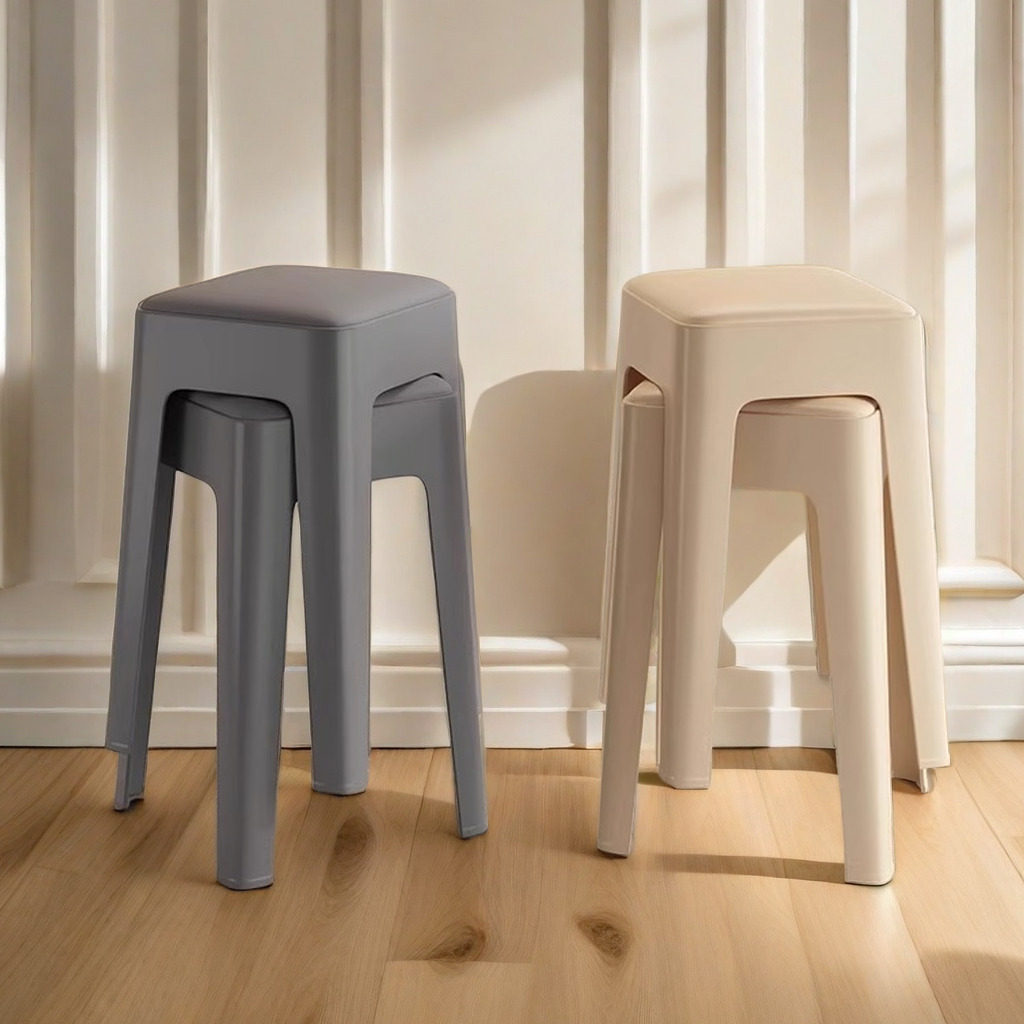 加厚塑料凳子软包家用可叠放高板凳现代简约客厅备用胶凳餐桌椅子,住宅家具,其它凳子,淘宝优惠券,粉丝福利购,淘宝优惠卷