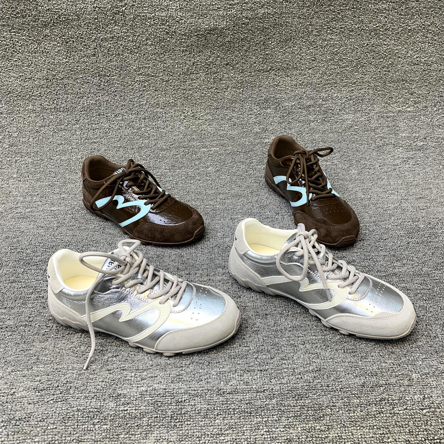 欧洲站女鞋2026春季新款欧货真皮系带拼色平底圆头时尚运动休闲鞋,女鞋,时尚休闲鞋,淘宝优惠券,粉丝福利购,淘宝优惠卷