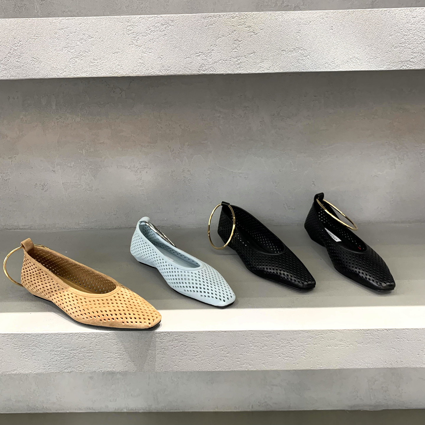 欧货2026春季新款真皮女鞋欧洲站小众设计感网孔百搭显脚瘦单鞋女