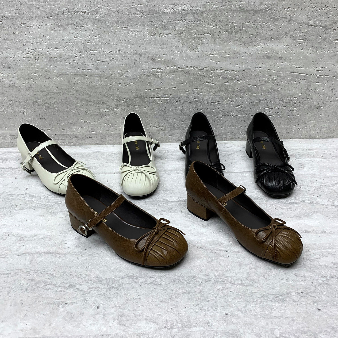 欧洲站女鞋2025秋季新款欧货真皮浅口蝴蝶结搭扣粗跟时尚玛丽珍鞋