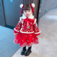 汉服女童冬季 小童新年喜庆套装 拜年服唐装 加绒加厚宝宝中国风古装