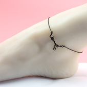 简约学生女款 黑色十二星座金牛座时尚 个性 脚踝森系性感钛钢脚链