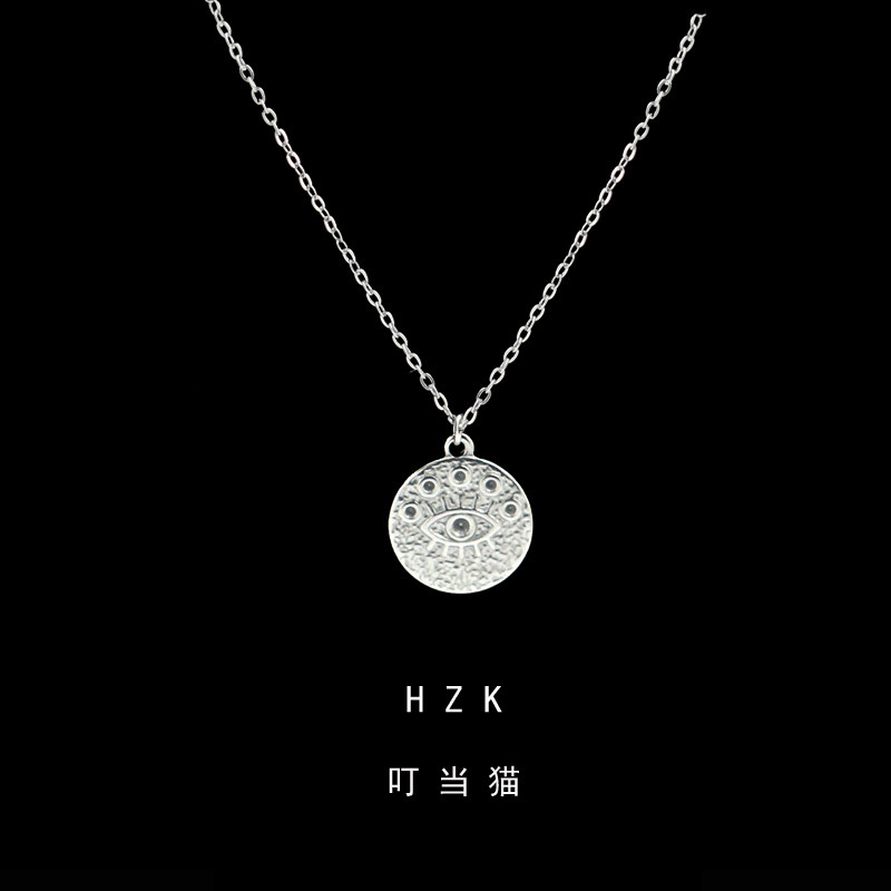 钛钢眼睛项链女生小众高级感锁骨项链