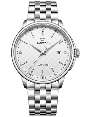 天王表男士机械表恒隽系列情侣表机械钢带女表51172