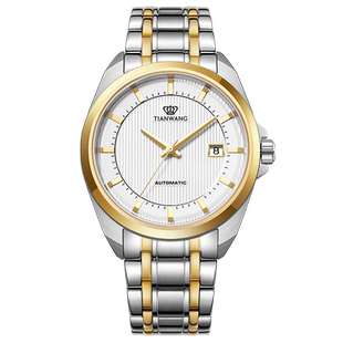 天王表手表男士 自动机械表商务高性价比钢带男表品牌腕表防水5825