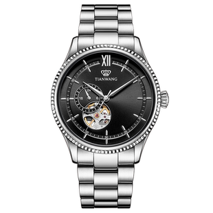 天王表手表 昆仑系列镂空机械男表大表盘蝴蝶扣男士腕表51232