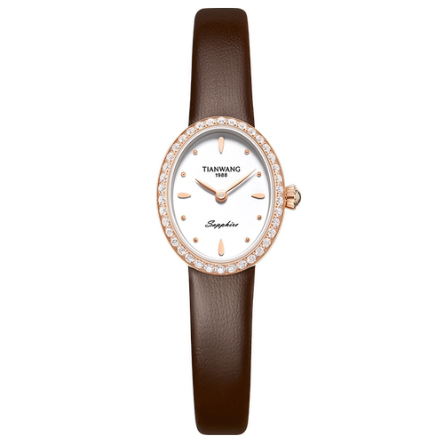 天王楼兰系列椭圆表盘棕色31525