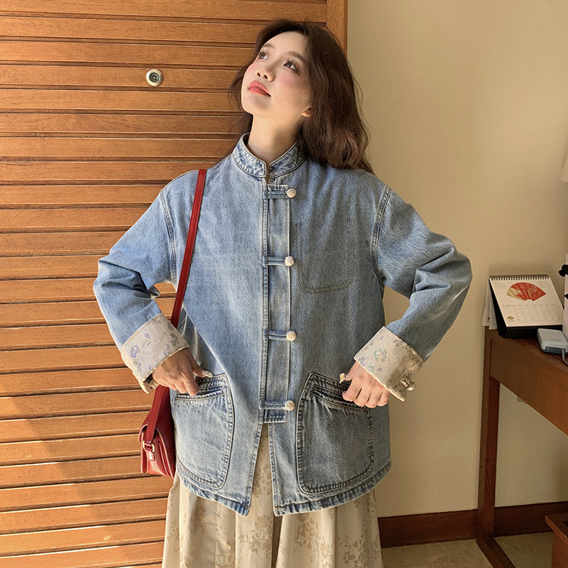 有买家秀秋款风水洗中式牛仔短外套2C300-9210-P145-K198,女装短外套,2C300