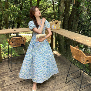 已出大货 夏季新品田园清新V领小碎花连衣裙2C300-2521-P125-K188图片