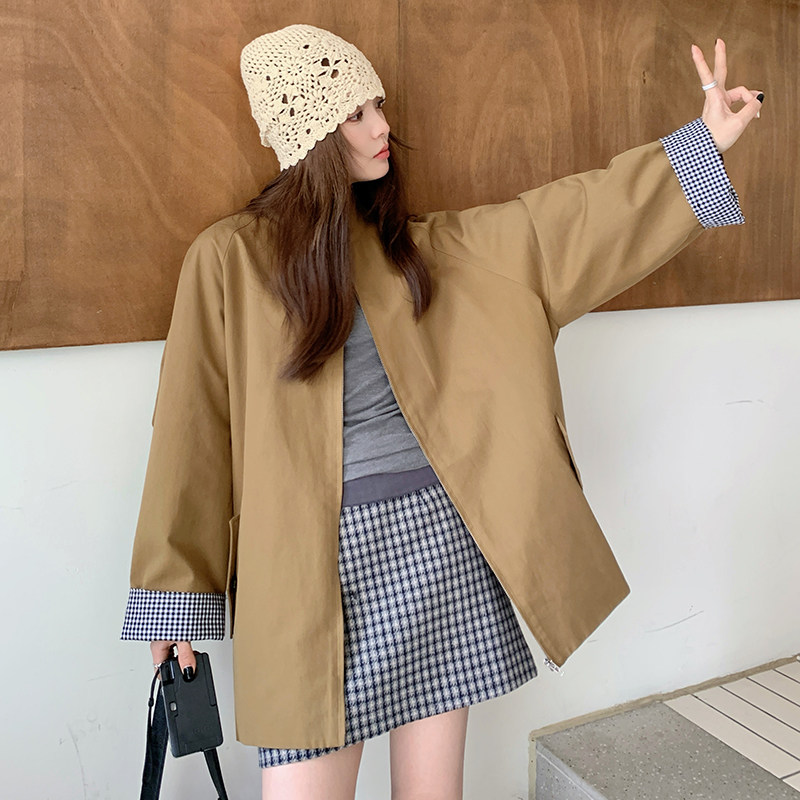 【】秋季时尚个性褶皱宽松开衫外套C300-9930-P165-K228,女装风衣,2C300