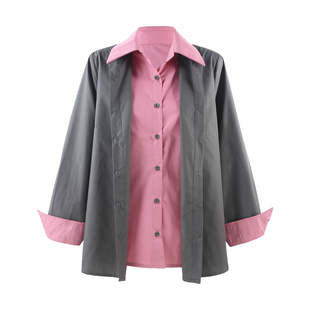 【金金宠粉】2026春季假两件衬衫高级感女洋气高贵上衣HBZW400191