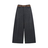 2025冬季 赠送腰带 YHBZW918651 新款 复古豹纹高腰阔腿加绒休闲裤