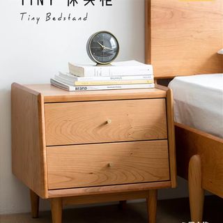 樱桃木和睦床头柜纯实木床头收纳柜简约现代原木风北欧小户型卧室