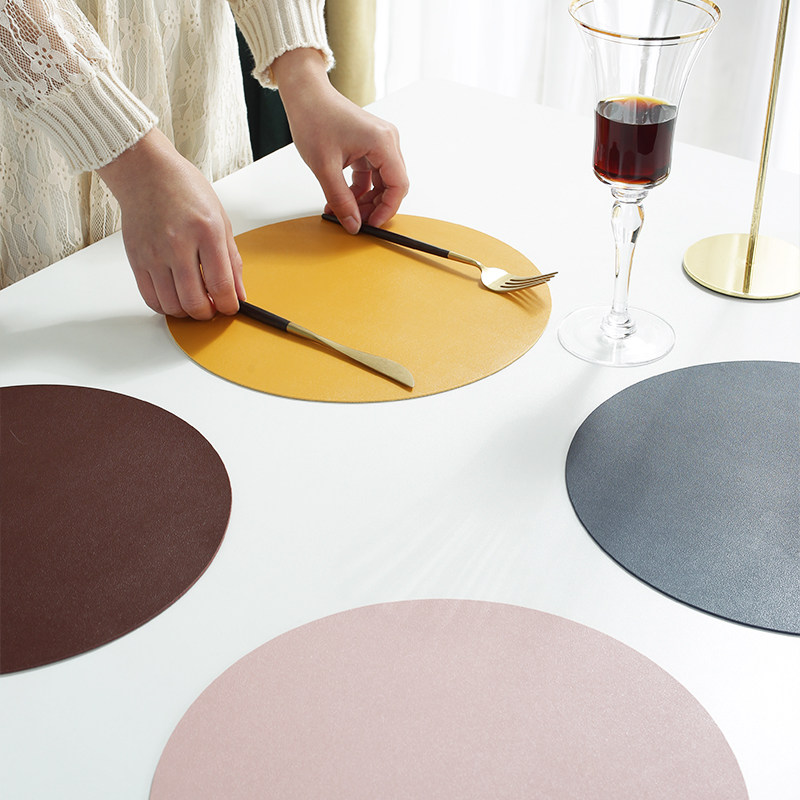 圆形大号皮革餐垫防水防油家用隔热垫防烫西餐桌垫学生碗垫盘子垫,居家布艺,餐垫,淘宝优惠券,粉丝福利购,淘宝优惠卷