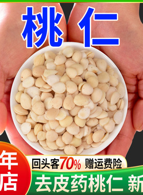 中药桃仁500g正品中药材去皮桃仁红花四物汤燀桃仁生桃仁 炒 粉