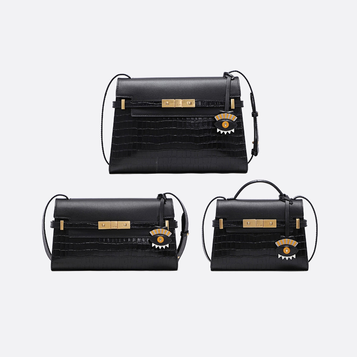 fion/菲安妮真皮小怪兽凯莉包 单肩斜挎包手提女包faafjgy001/003