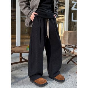 重磅弯刀卫裤男女同款宽松直筒慵懒松弛感穿搭冬季加绒加厚休闲裤