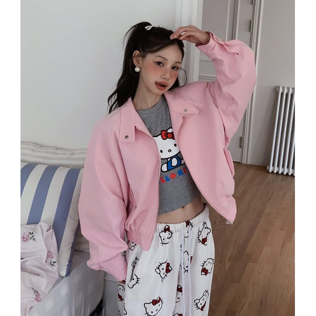 韩国糖果色棒球服飞行夹克外套女
