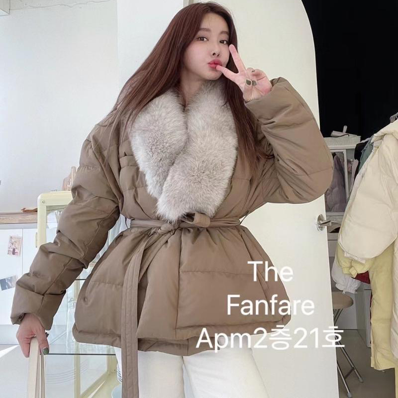 韩国大毛领加厚羽绒服棉服外套