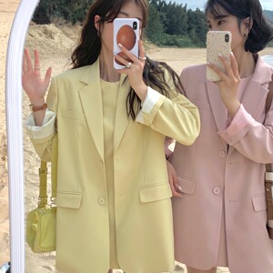 韩国东大门春新款简约百搭基础设计感西装女+无袖背心连衣裙套装