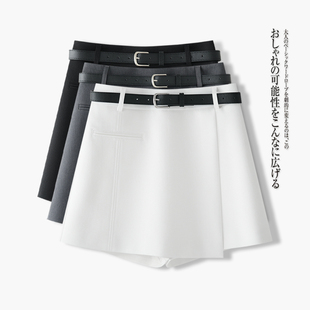 欧货白色西装短裙裤女2026新款夏季薄款高腰时尚百搭显瘦阔腿短裤