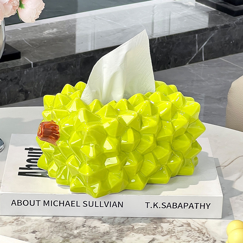 榴莲抽纸盒可爱家用客厅茶几桌面创意高级感餐桌纸巾盒餐巾纸抽盒,家居饰品,装饰纸巾盒,淘宝优惠券,粉丝福利购,淘宝优惠卷