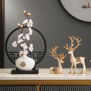 新中式 饰品 屏风茶室禅意摆件酒柜电视柜客厅玄关古典腊梅办公室装