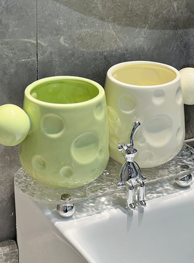 轻奢高档奶酪漱口杯2026新款陶瓷洗漱杯子高颜值情侣刷牙杯置物架