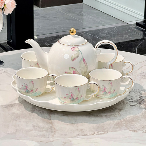 轻奢高档茶具套装2025新款水杯家用家用客厅茶杯陶瓷乔迁礼盒送人